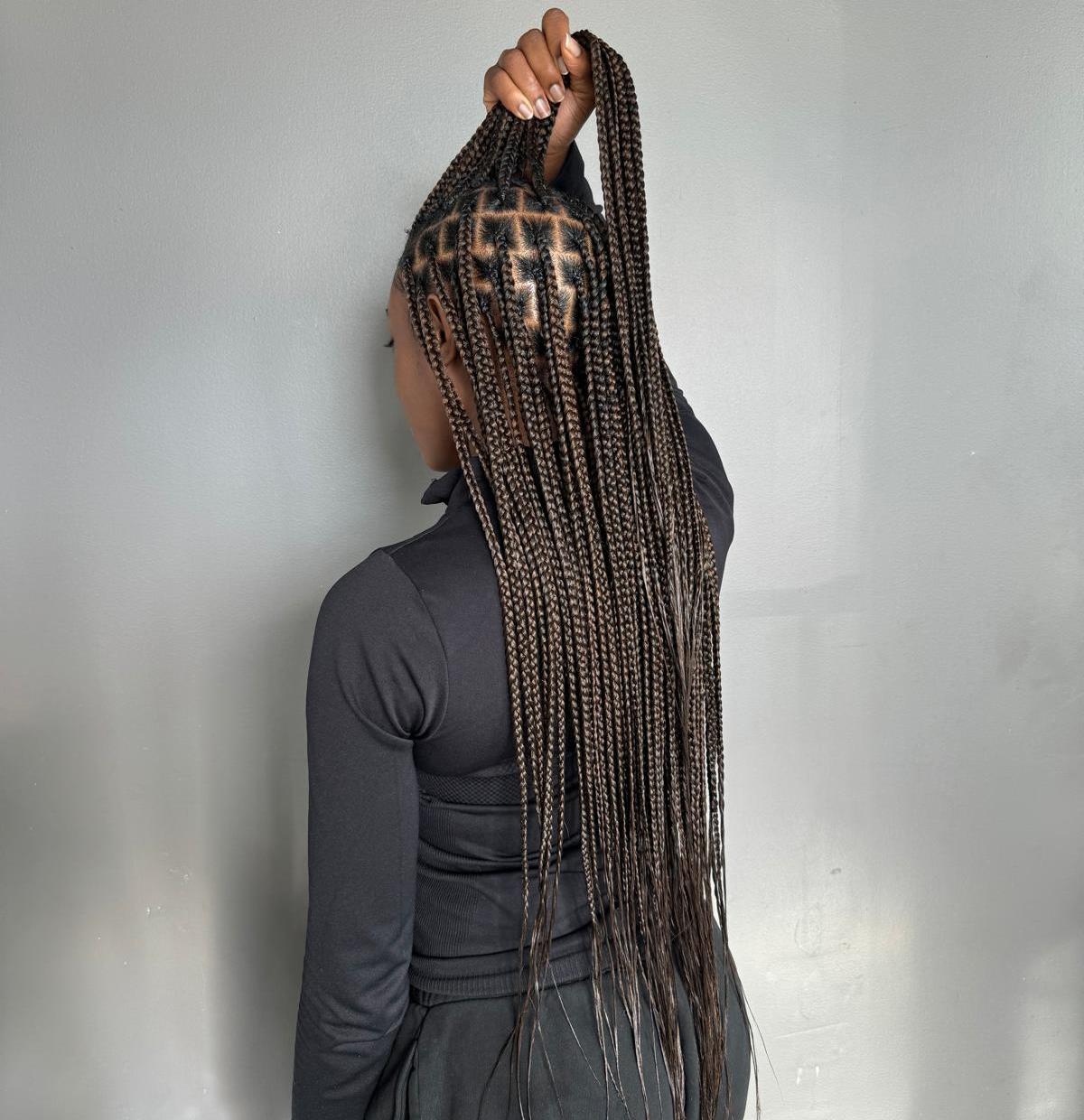 Small butt length box braids near me Richmond TX, hair braiding near me, hair salon near me, salon near me, braids near me, Richmond TX Hair Braiding Shop