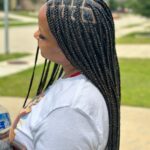 Small knee length knotless braids near me Richmond TX, hair braiding near me, hair salon near me, african braiding shop near me